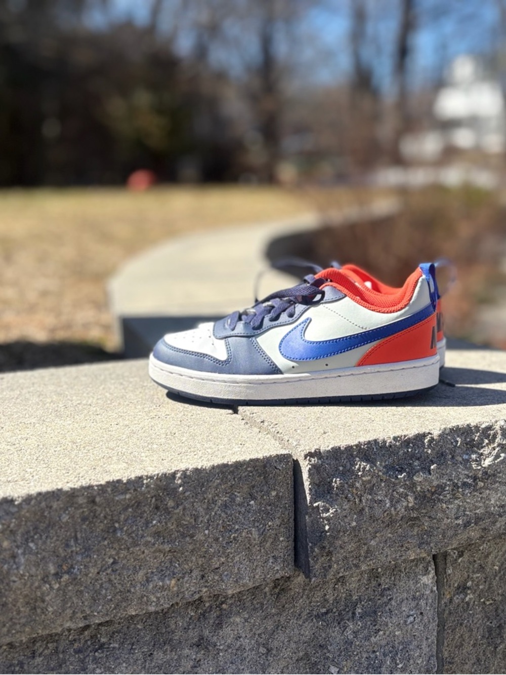 Nike Court Borough Low Recraft GS Midnight Navy/Team Orange - 4Y